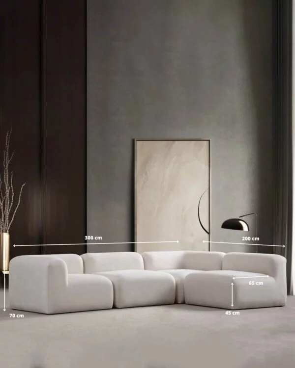 Canapé modulable Nuage Velours blanc – Image 3
