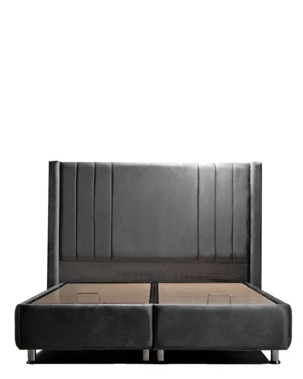 Lit coffre Pekin gris