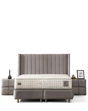 Lit coffre Tokyo Gris + 2 chevets