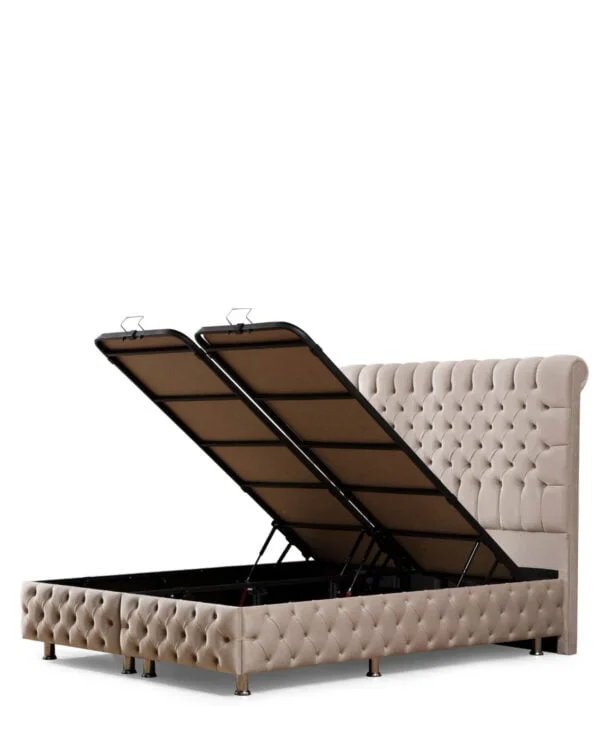 Lit coffre Lago Beige + 2 chevets – Image 3