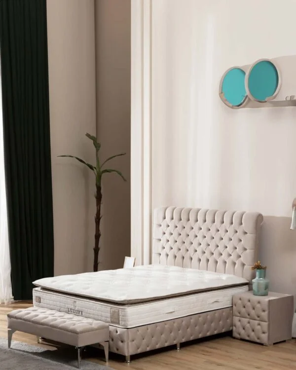 Lit coffre Lago Beige + 2 chevets – Image 5