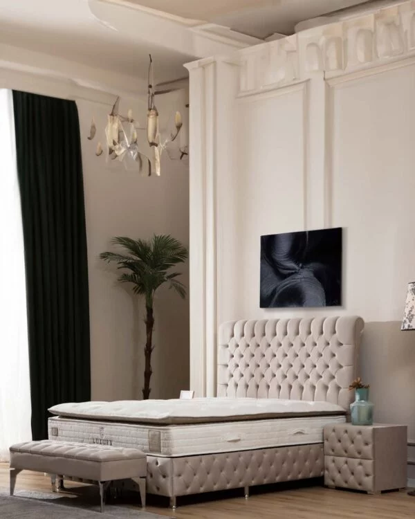 Lit coffre Lago Beige + 2 chevets – Image 6